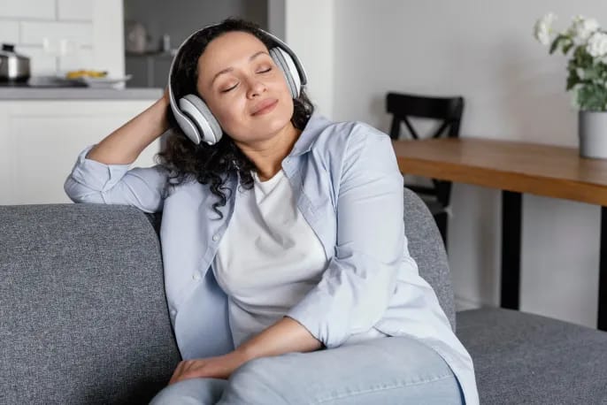 Woman with headphones