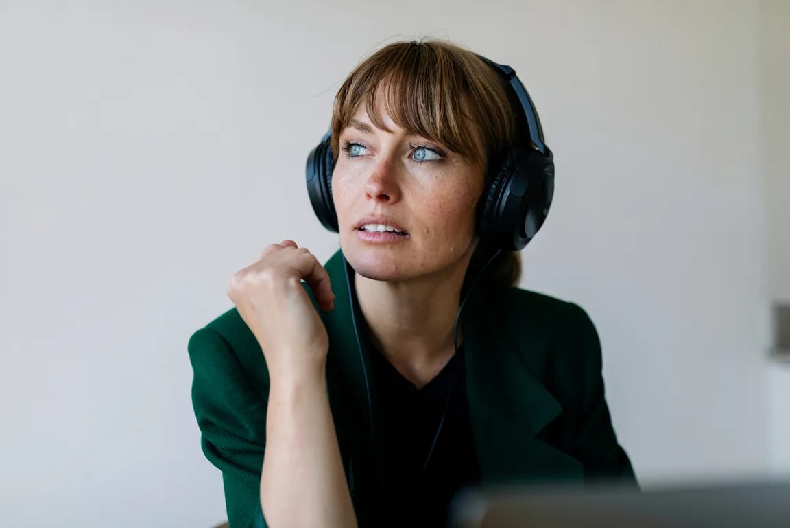 Woman with headphones