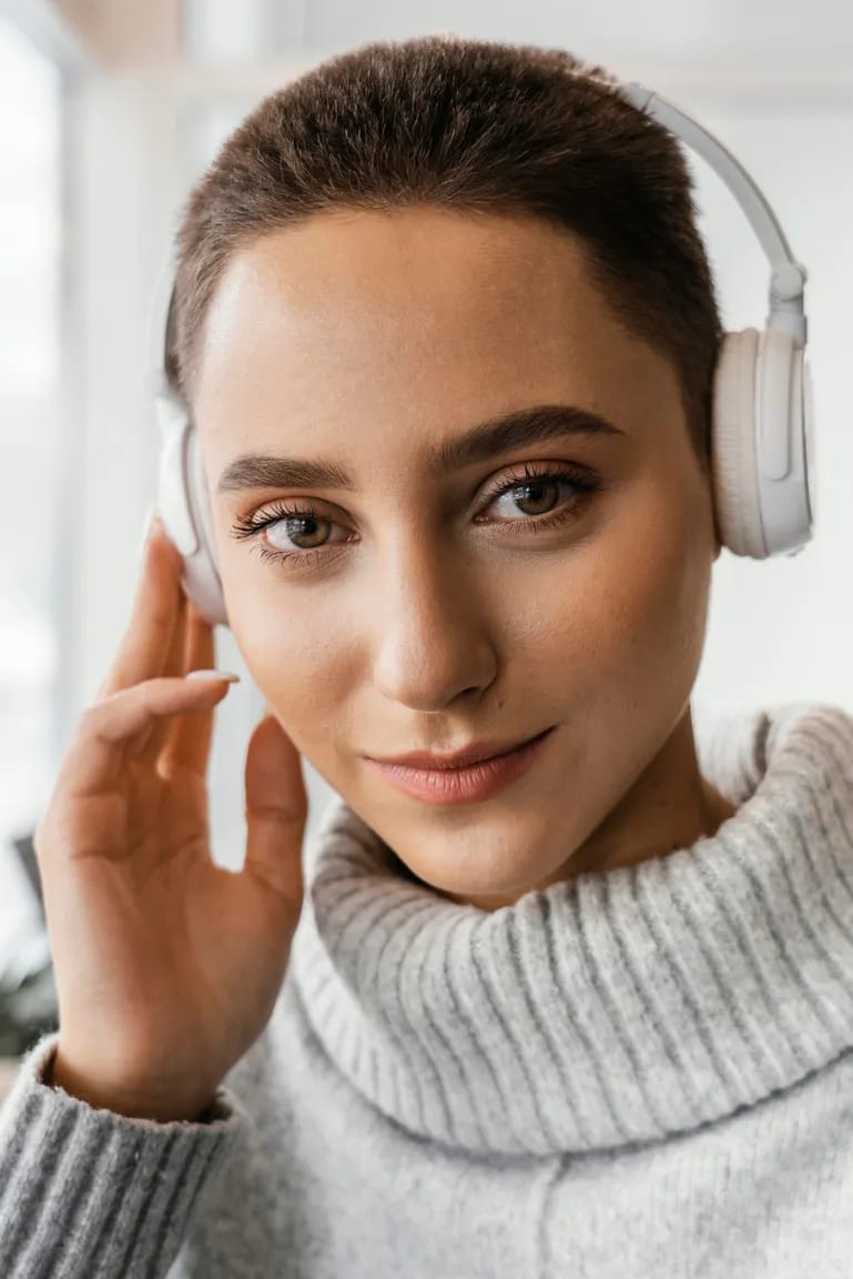 Woman with headphones